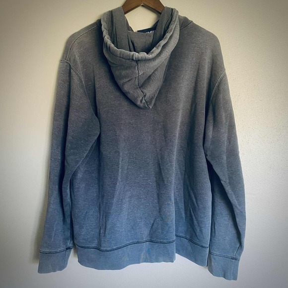 Aeropostale Mens L Dark Gray Hoodie Embroidered Logo Y2K 2000's Streetwear - Picture 2 of 7